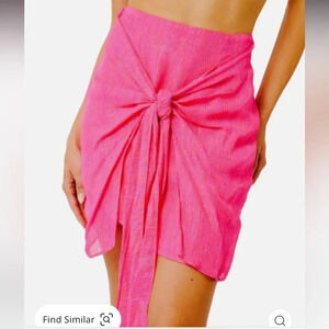 Ciebon hot pink Rainbow Metallic Knot Skirt size small NWT
